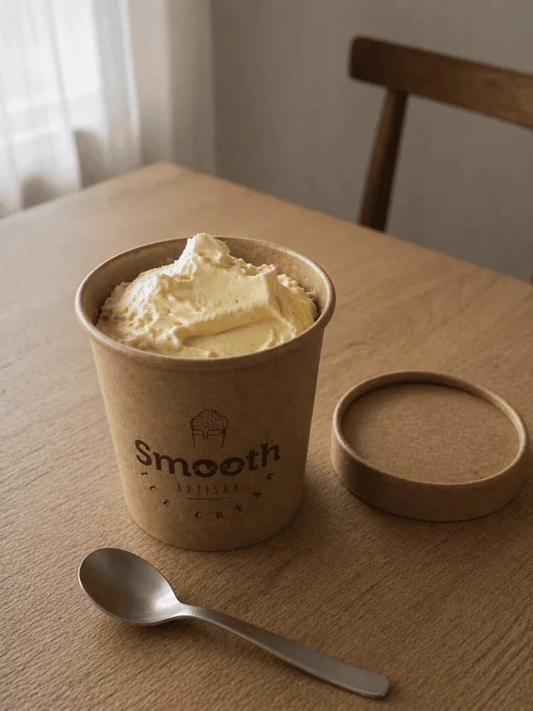 Pint of Smooth ice cream served at home
